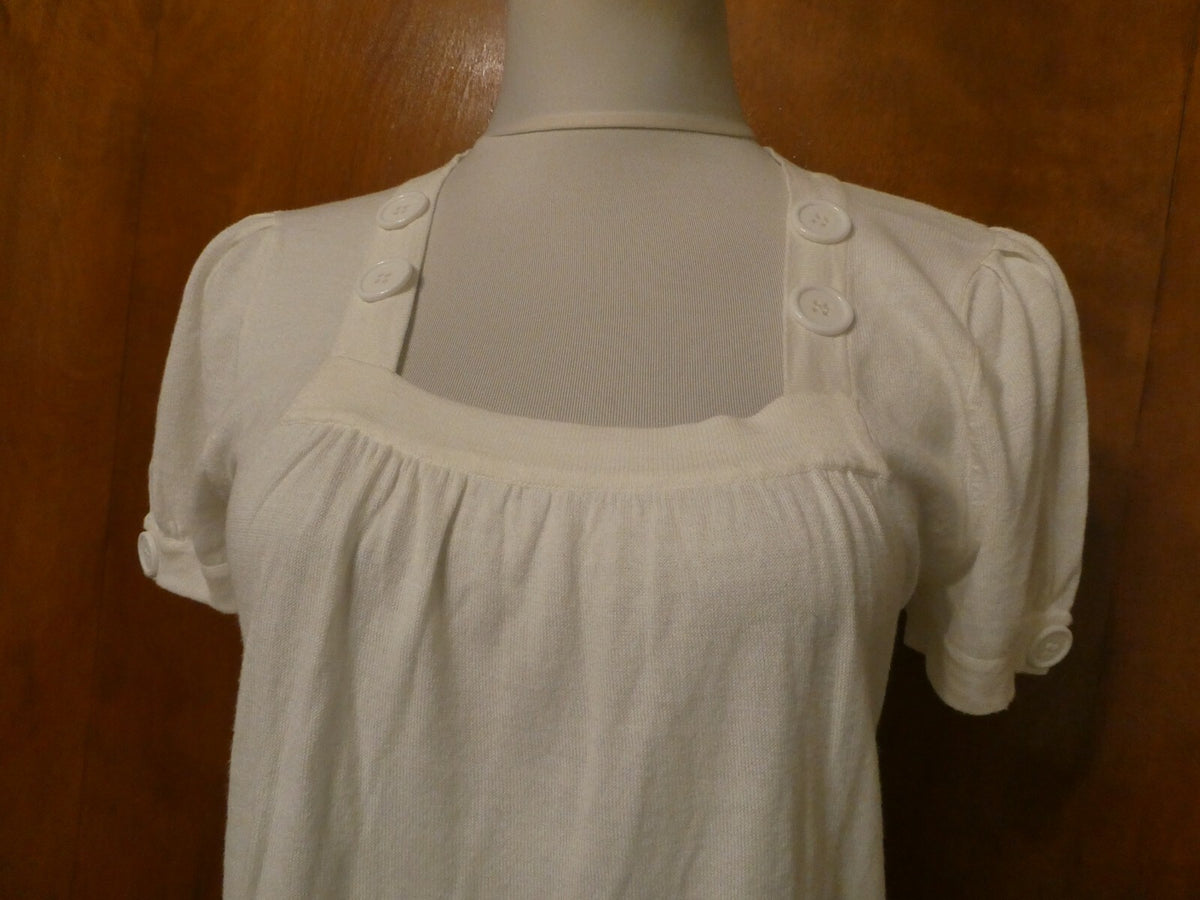 Population POP Women's White Stylish Cotton/Viscose Top Size P/M