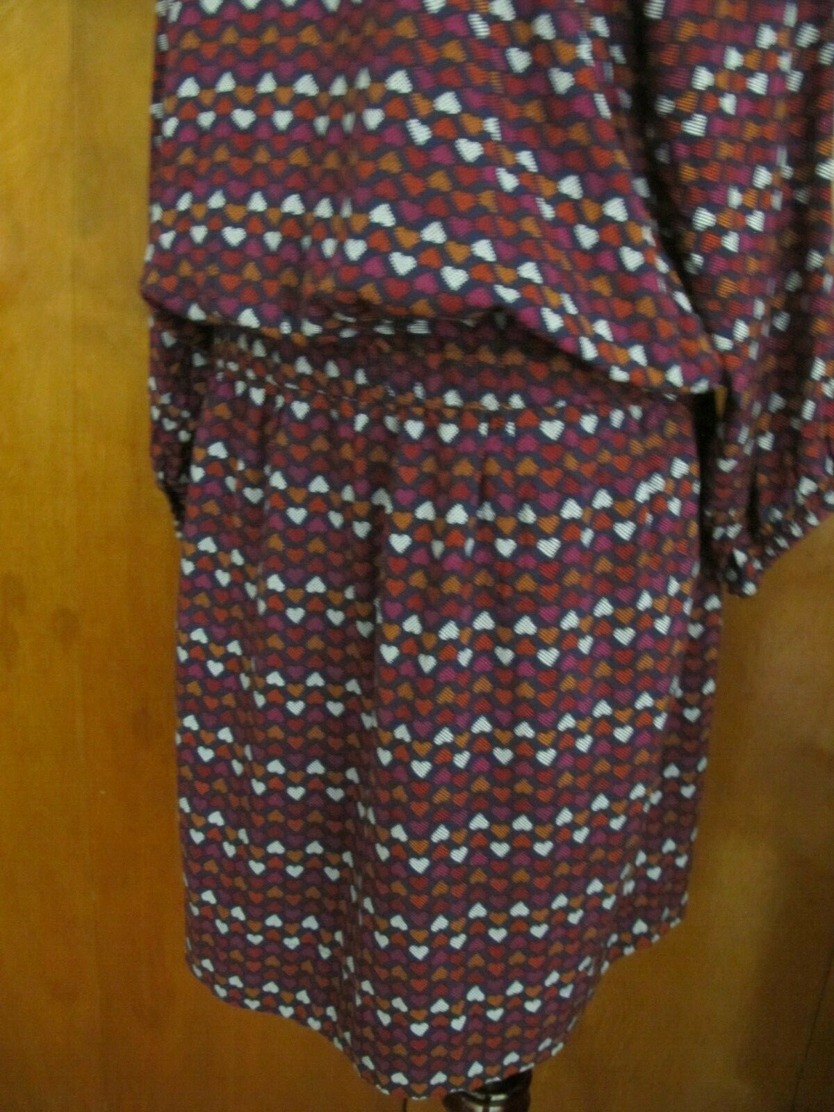 QMack women's soft viscose mufti color blue red lined dress Large 