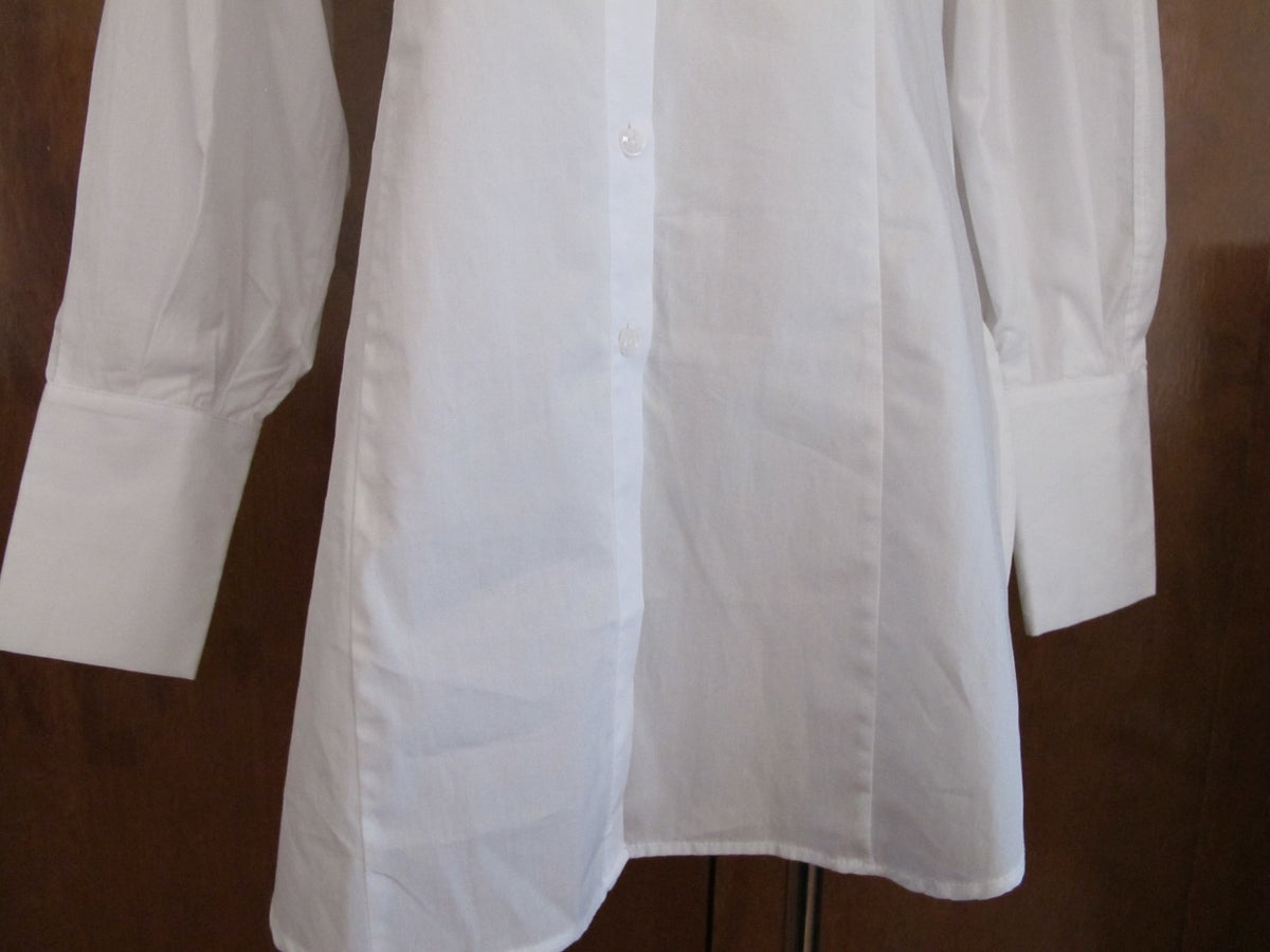 Anthropologie Maeve women's white detailed cotton long top size 2 NWT