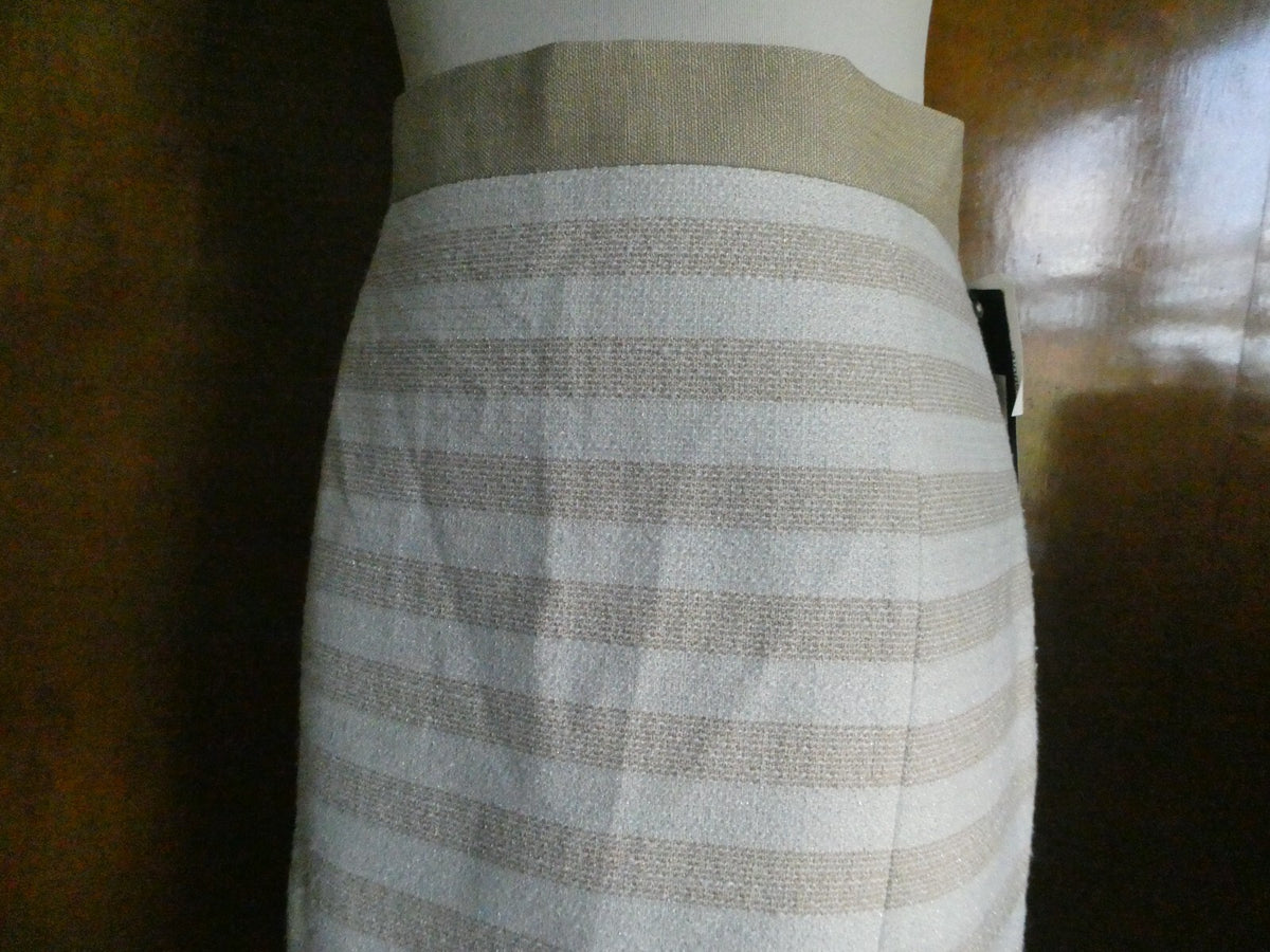 Kay Unger beige women's stylish lined skirt size 14