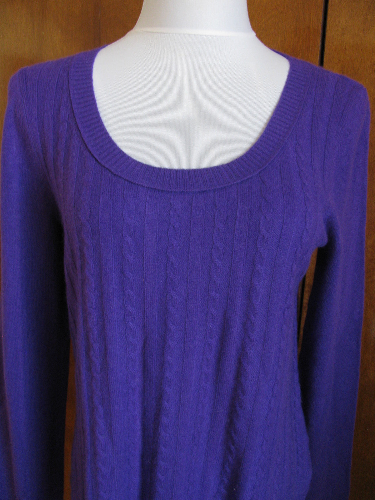 Aqua Women's Purple Cashmere Back Sweater Size S, XS