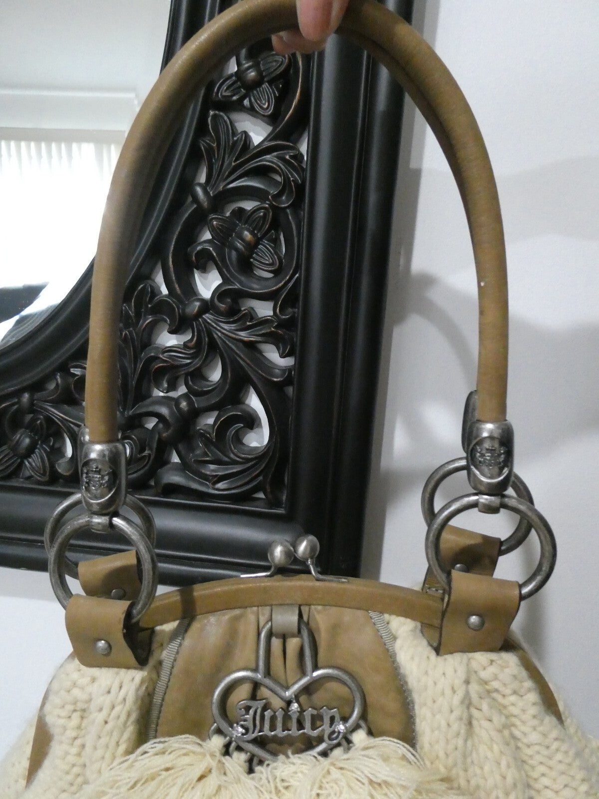 Juicy Couture Women’s Beige Knitted Large Shoulder Bag