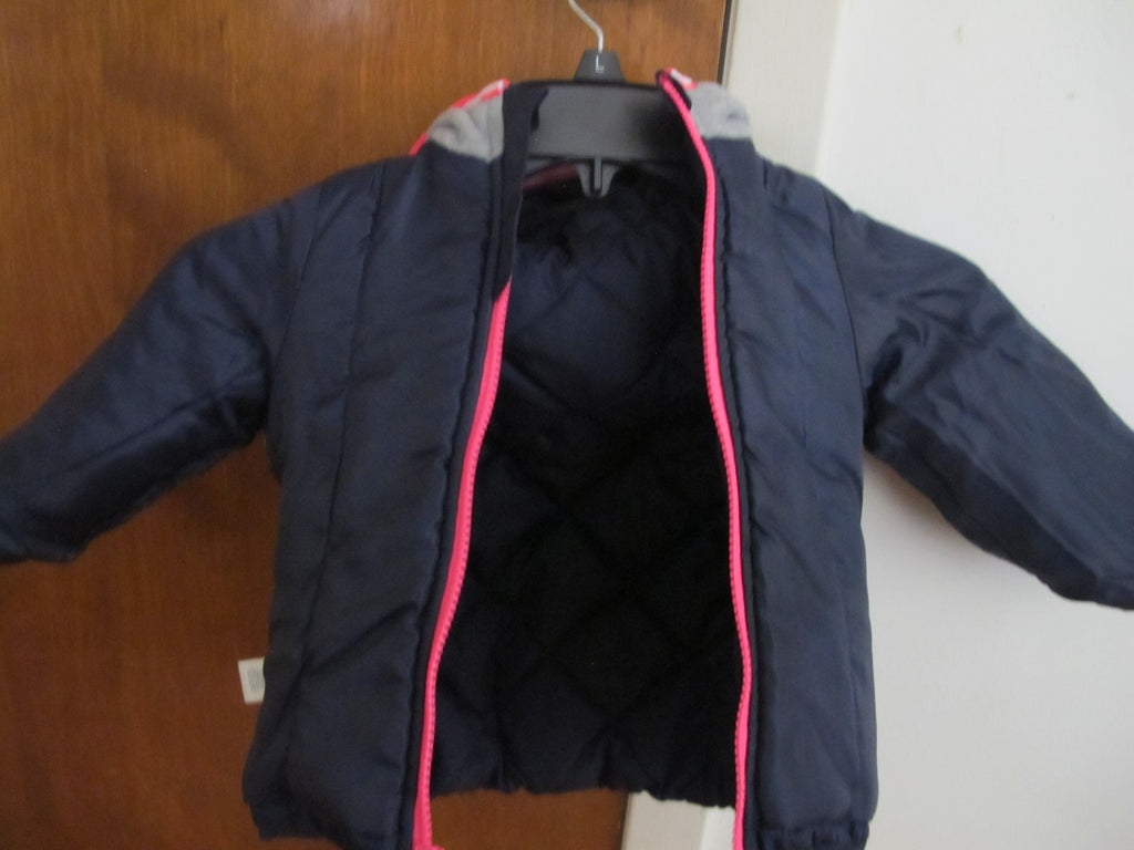OshKosh Blue Navy Girls With Pink Zipper Jacket Coat Size 18M New
