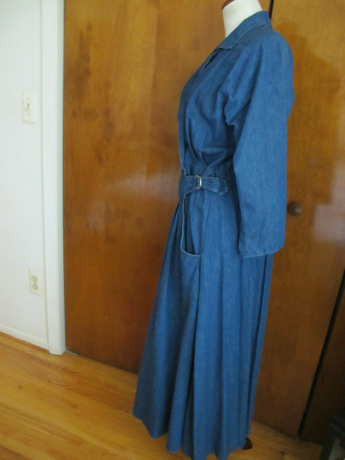 Fads Women's Blue Jean Long A-line Dress Cotton Size 7/8