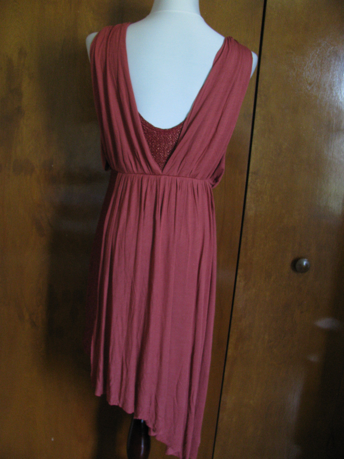 Free People Women’s Draping Over Tuscan Red Soft Dress 