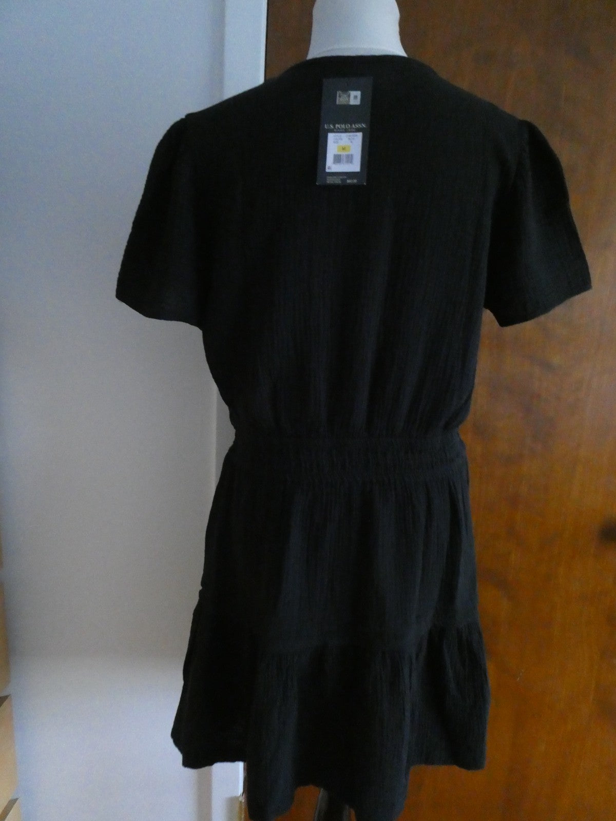 U.S. Polo Assn. Women's Black Tiered Dress Size Medium 100% Cotton NWT
