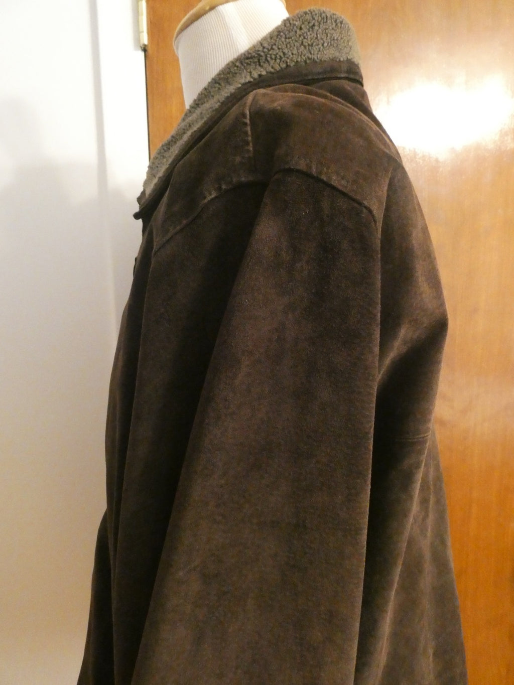 Pacific Trail Men’s Brown Suede Leather Jacket Sherpa Lined Size XL