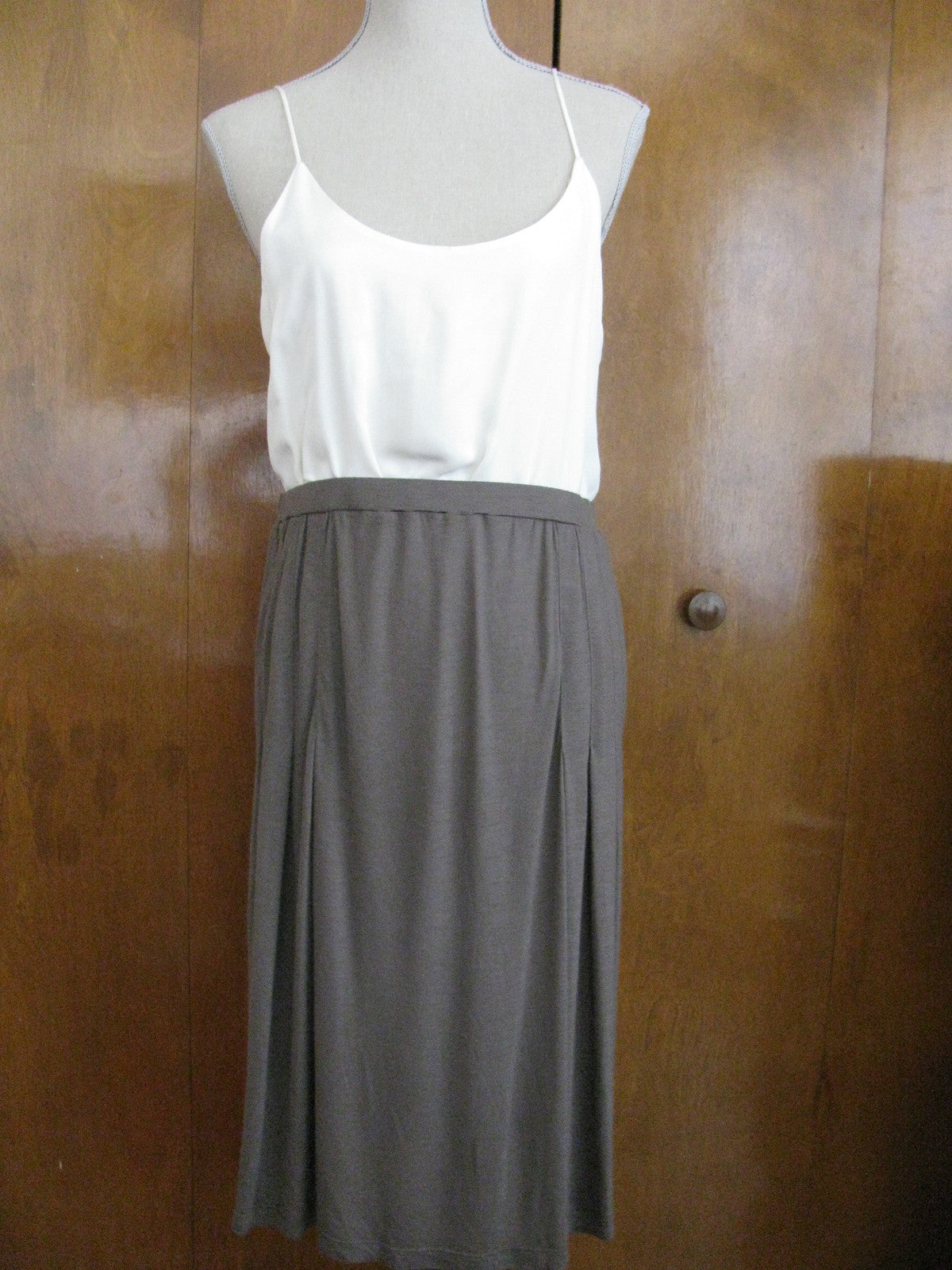 Theory women's white beige spaghetti straps dress Size 10, 12