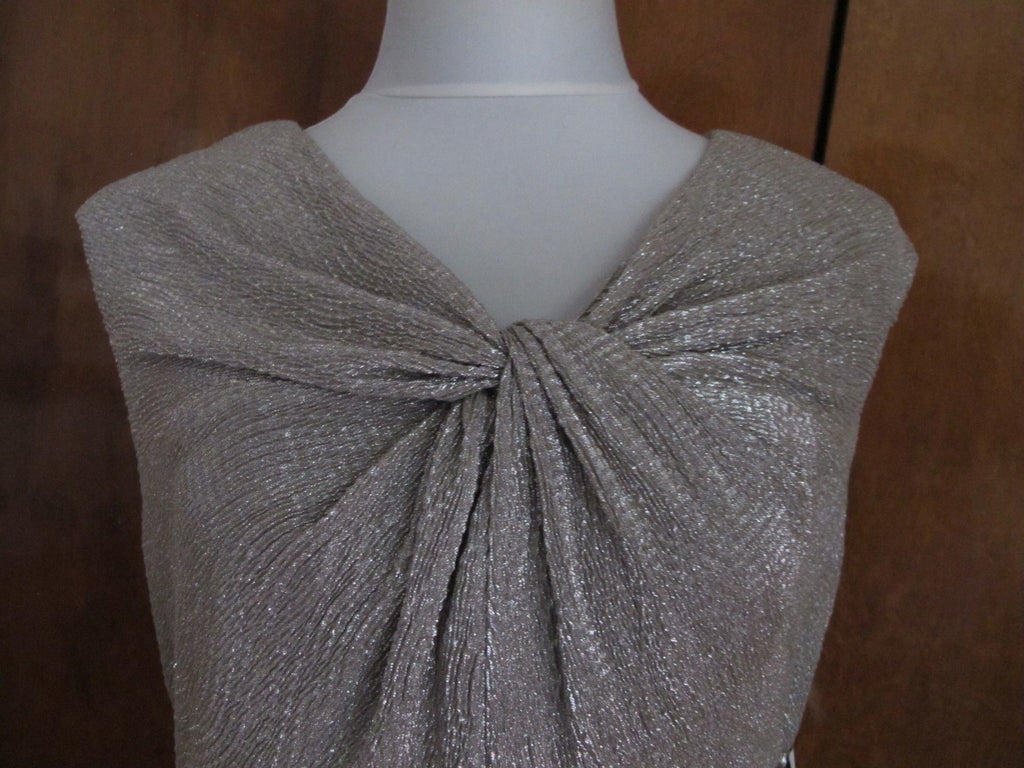 Ralph Lauren Women's White Gold Detailed Lined Evening NWT Dress size 16