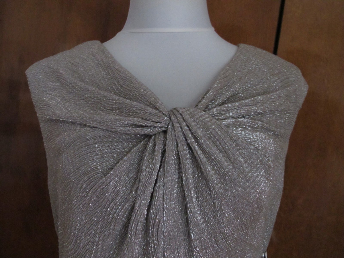 Ralph Lauren Women's White Gold Detailed Lined Evening NWT Dress size 16