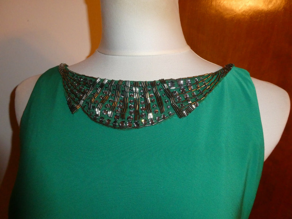 Ralph Lauren women’s emerald elegant neck Jersey evening dress New