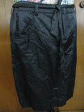 Eileen Fisher  women's graphite steel soft satin cotton evening skirt 10 