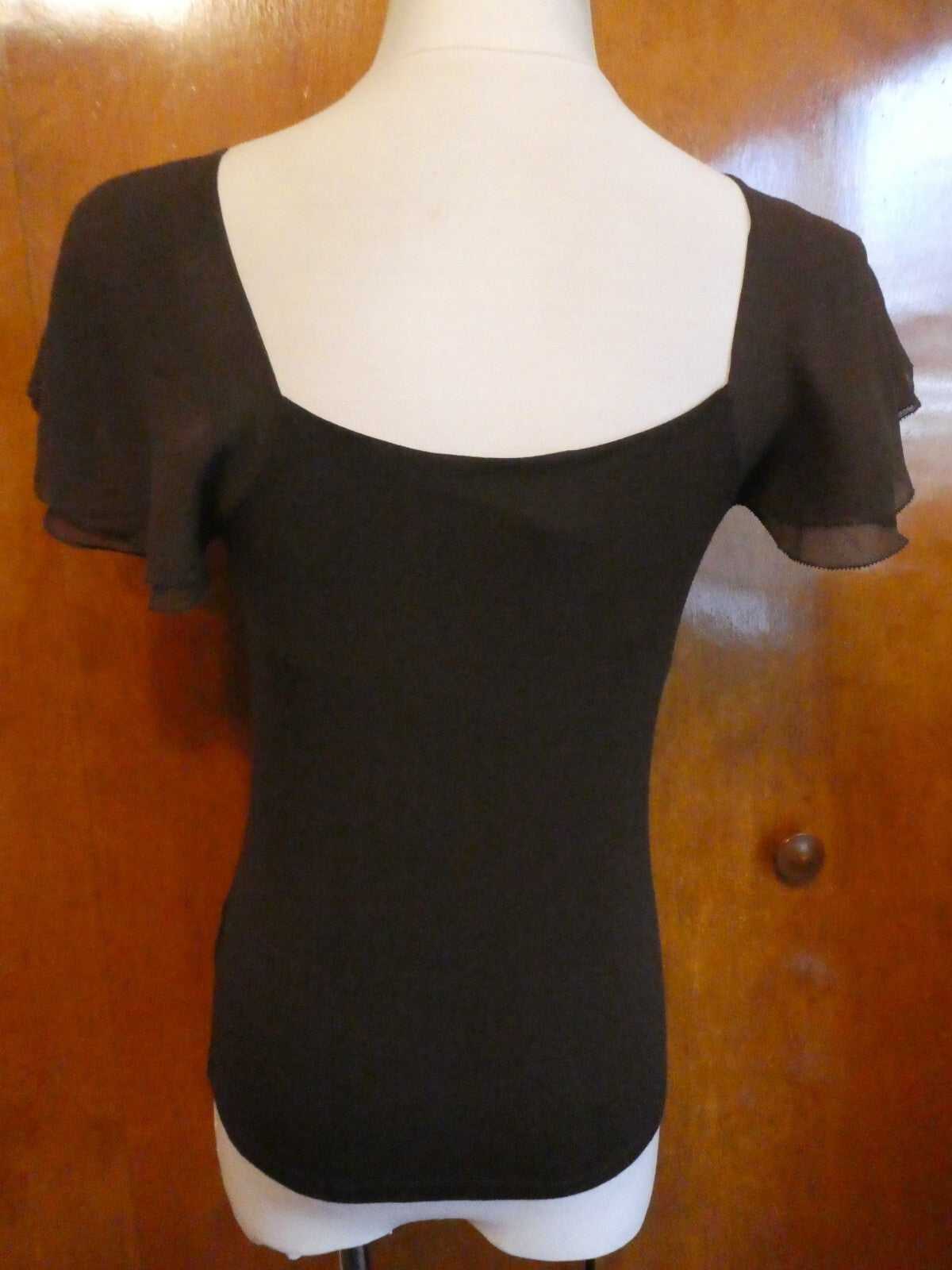 Lauren Ralph Lauren Women's Broun Detailed Rayon Top Xsmall