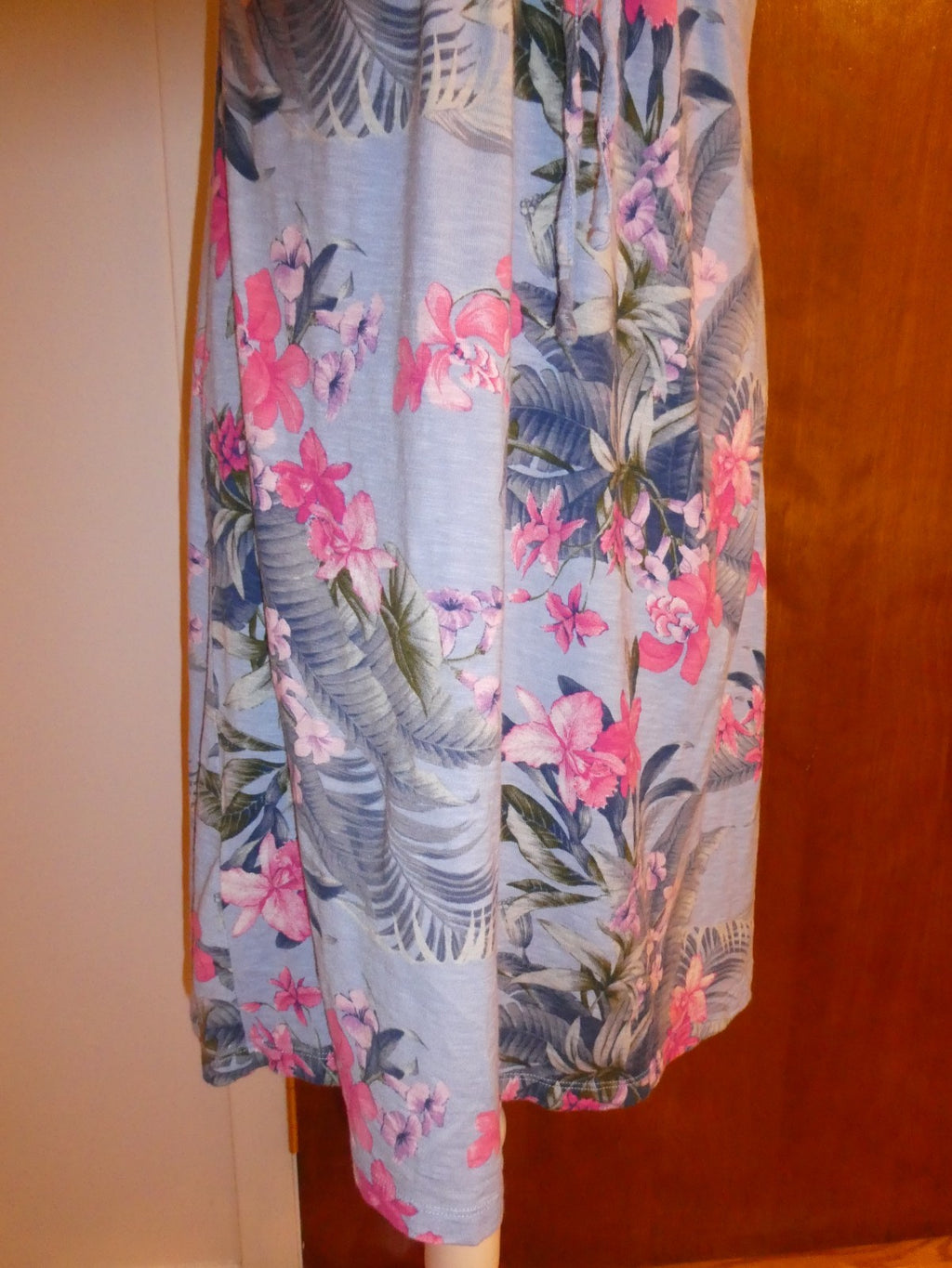 Tommy Bahama Women's Petite S/P Floral Tropical Summer Dress Cotton Modal Blue 