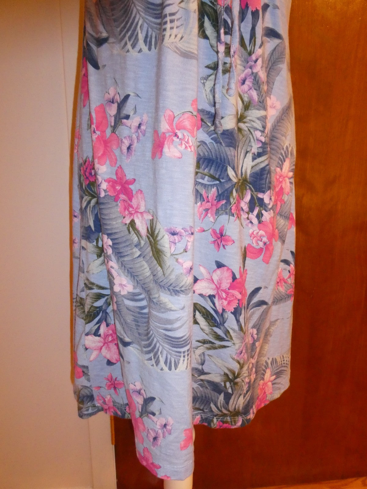 Tommy Bahama Women's Petite S/P Floral Tropical Summer Dress Cotton Modal Blue 