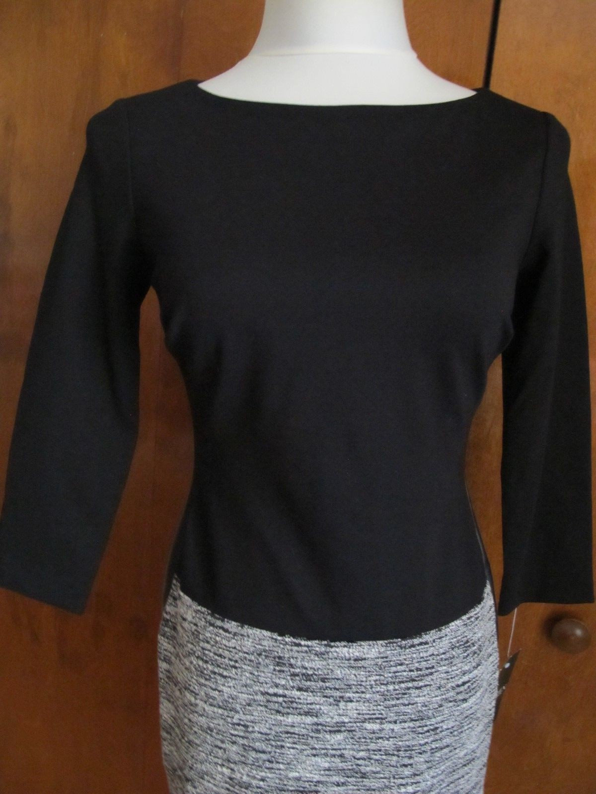 Ralph Lauren women's faux leather insert black detailed new dress size 2P
