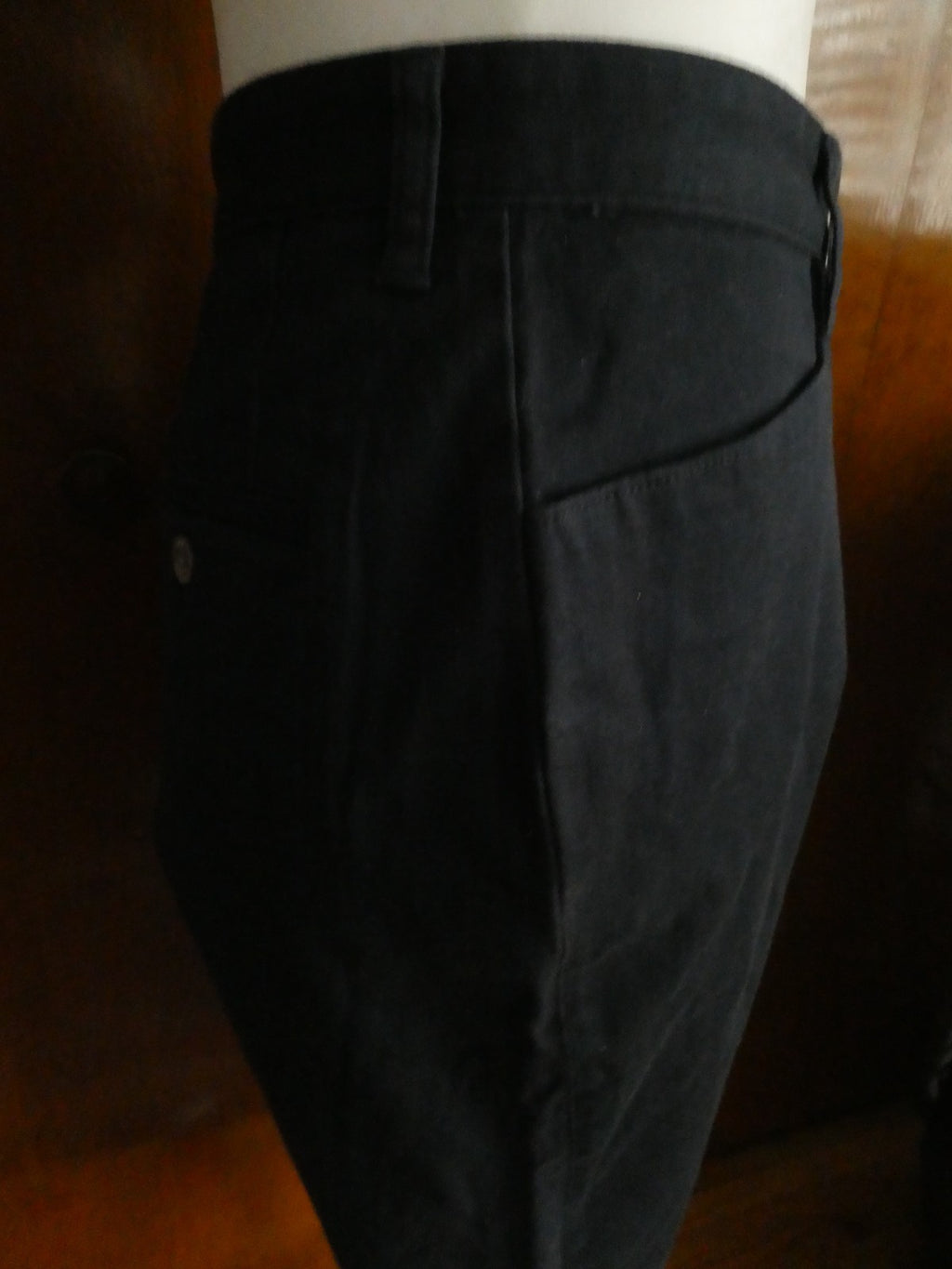 Lee Khakis Navy Women Capris Size 4 Medium Mid Rise Stretch Cotton Below Knee