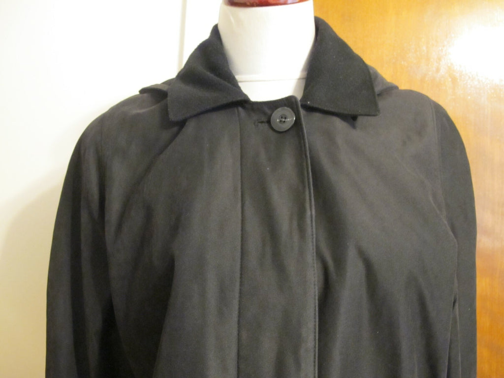 London Fog women's black A-line hooded jacket coat Small
