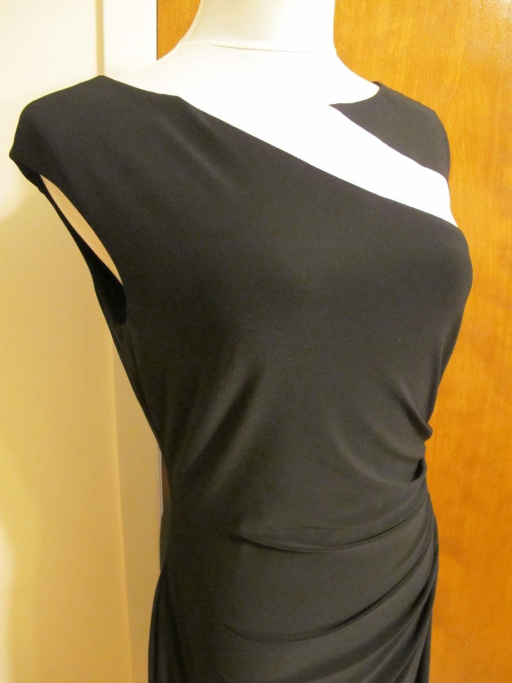 Ralph Lauren Women's Black White Evening Lined Dress 8