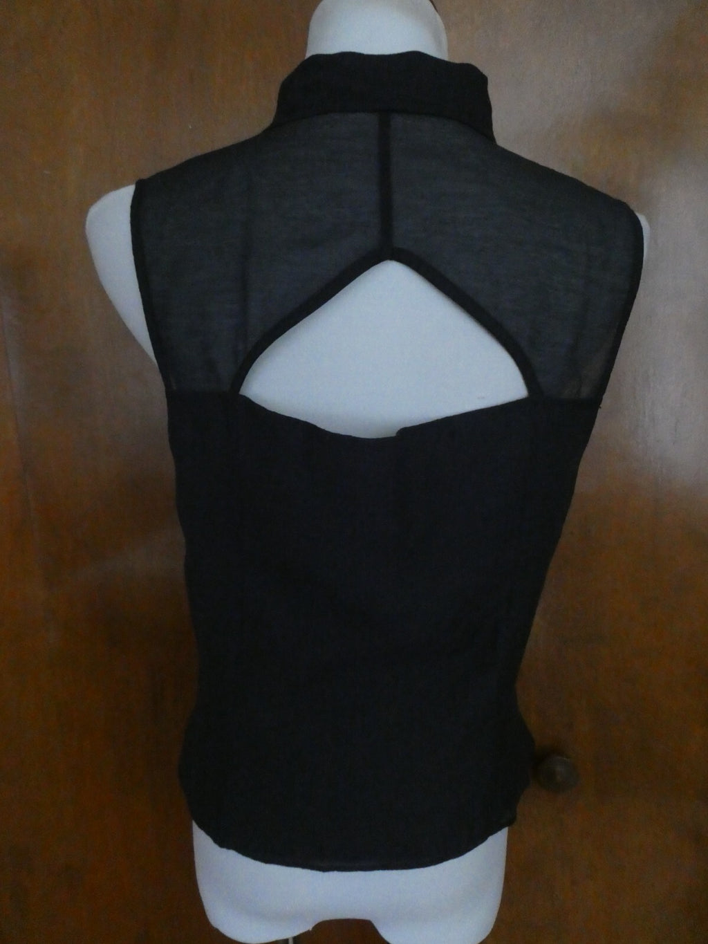 Rachel Roy black lined decorated embellished evening blouse sz 12 (fits size 10)