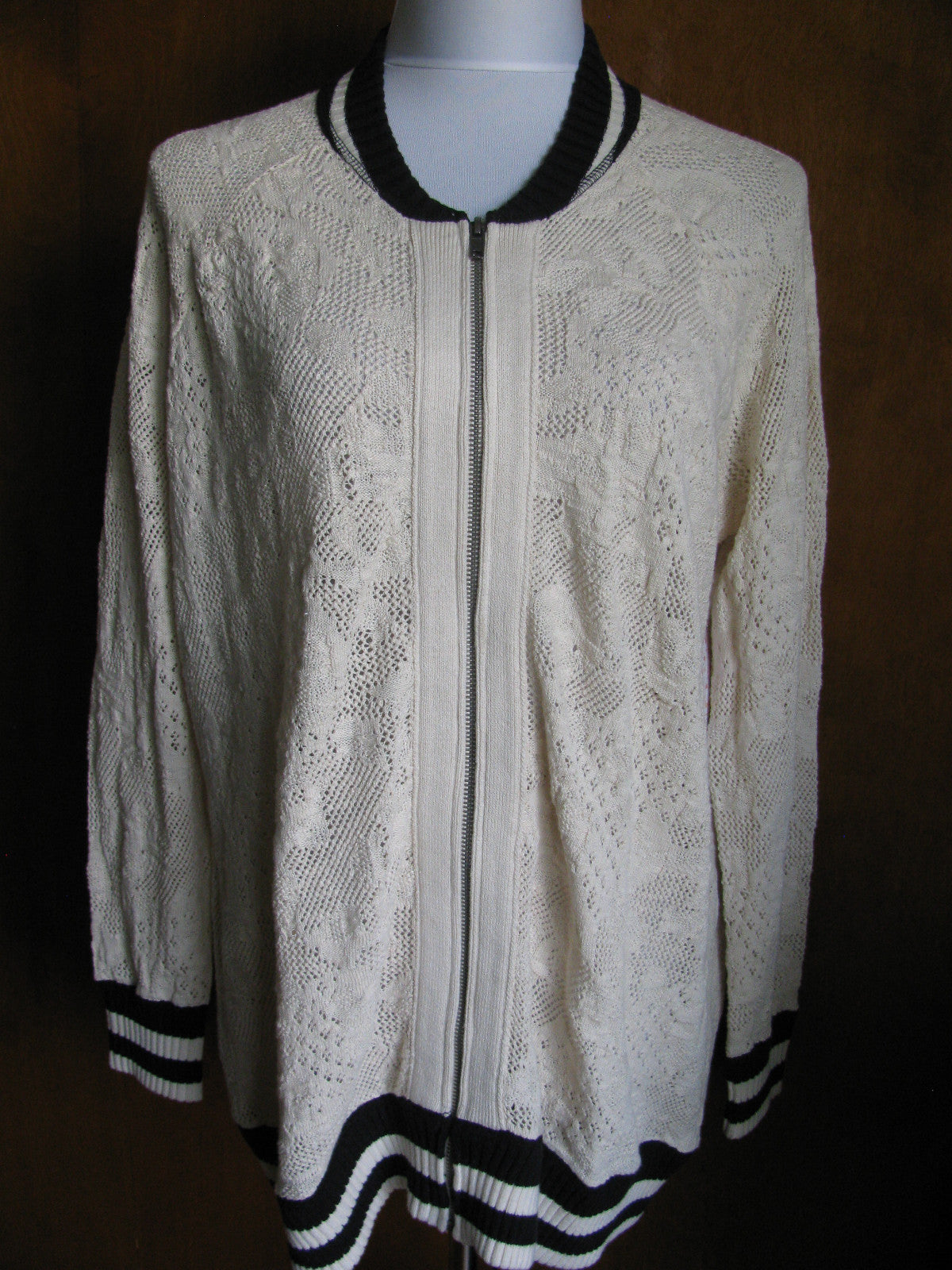 Free People Women's Ivory Comb Linen Cotton Cardigan New
