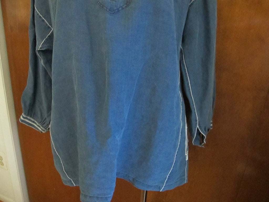 Polo Ralph Lauren women’s linen blue bohemian detailed top 
