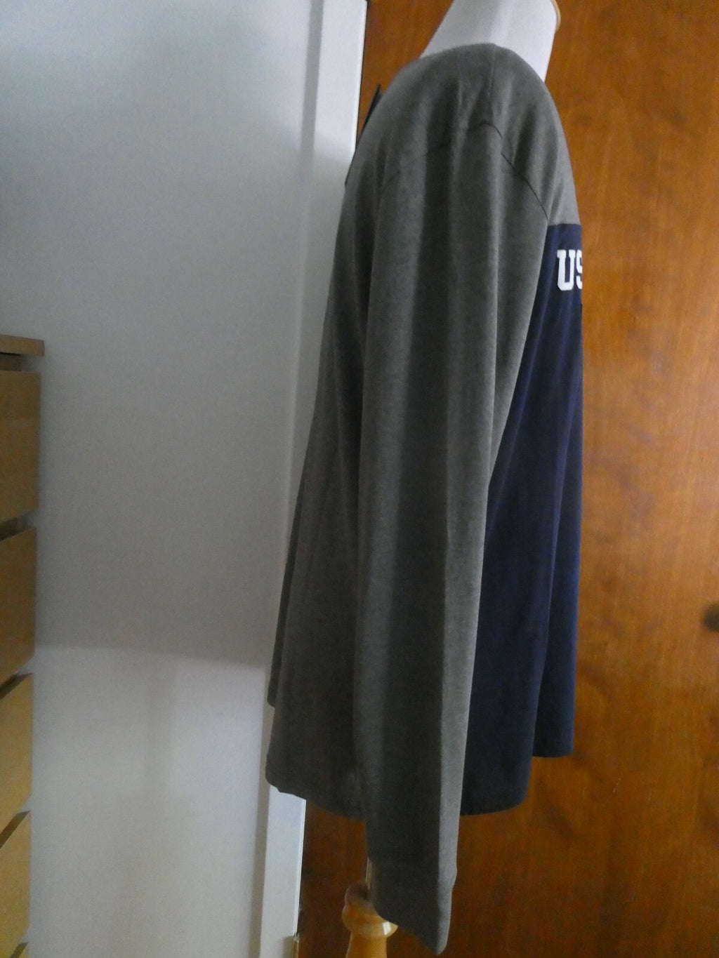 U.S POLO ASSN men’s navy/gray long sleeves soft cotton crew neck shirt size XL