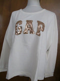 Gap Women's Flannel Cotton Off White Sweater Size Large 