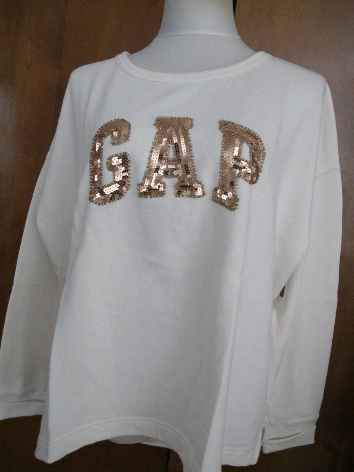 Gap Women's Flannel Cotton Off White Sweater Size Large 