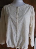 Free People women's 3/4 Sleeves ivory cotton crocheted fabric tunic top Medium 
