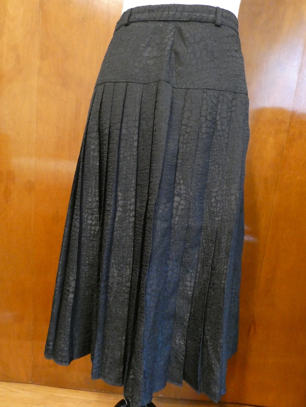 Vintage Baruch Women 2 Pc Suit Size 48 Leopard Jacket Black Pleated Lined Skirt