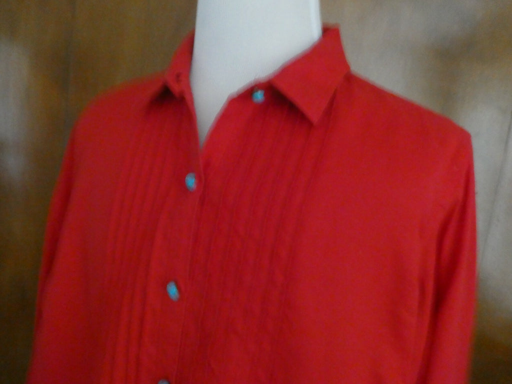 Jones New York Sport Woman 100% linen red long sleeves stylish top