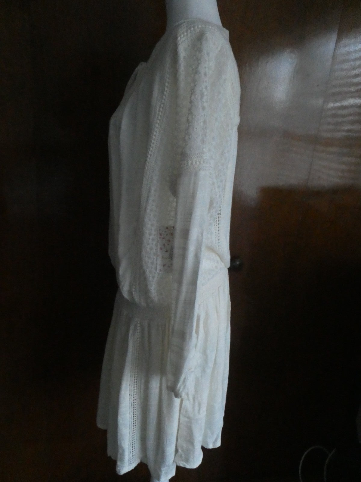 Free People women’s ivory 3/4 sleeves lined sweater dress size large