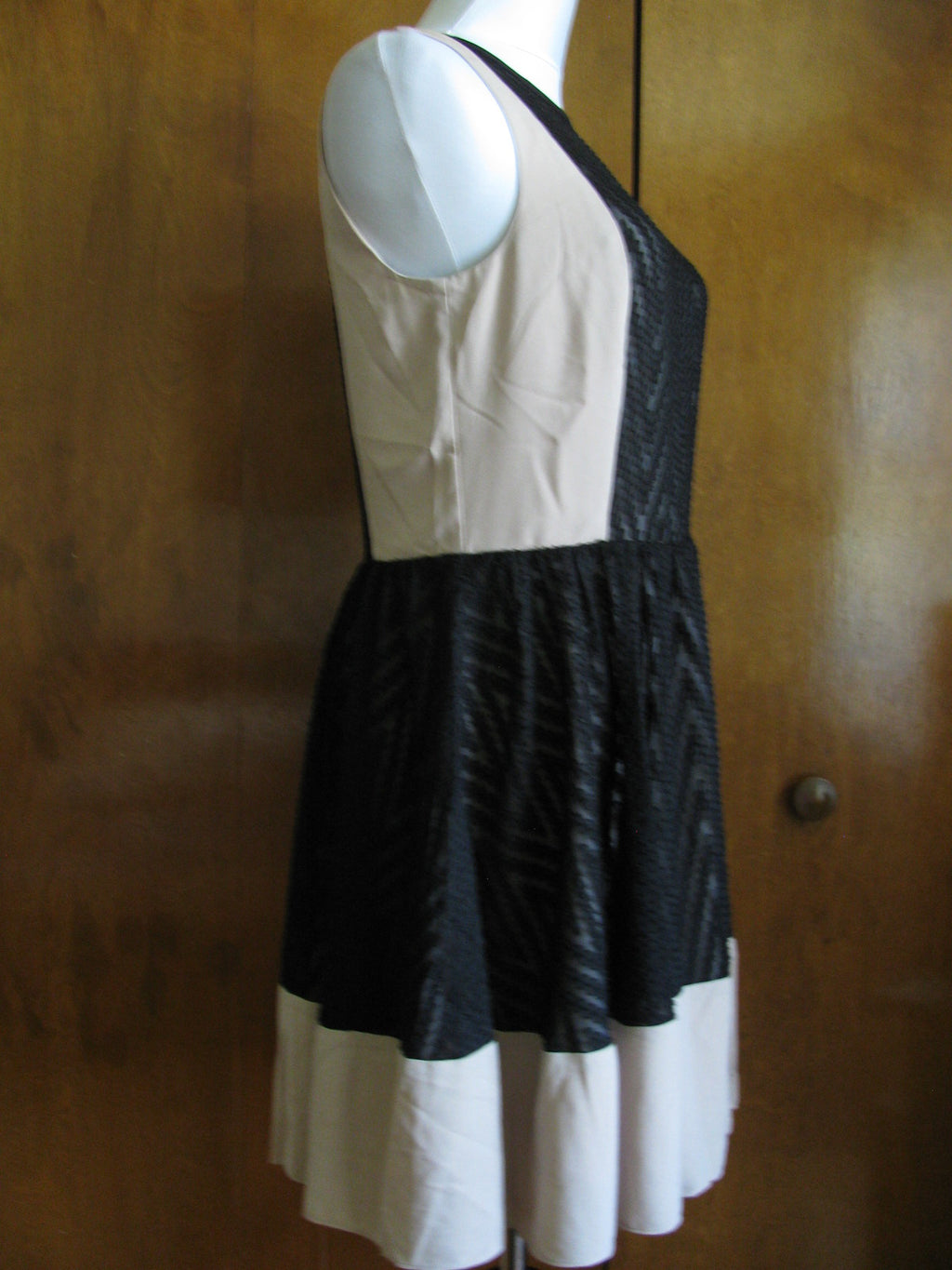 Rachel Roy women's black white mesh lined foxy lady dress size 8 New