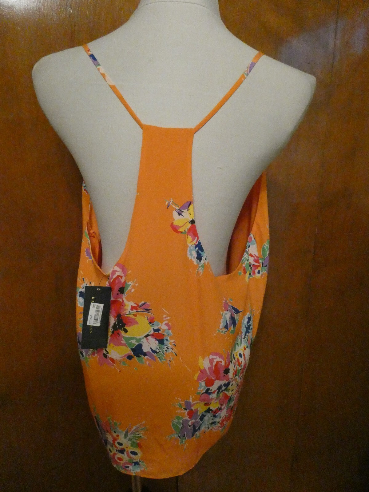 Polo Ralph Lauren Multicolor Women's Lined Evening 100% Silk Tank Top US XL