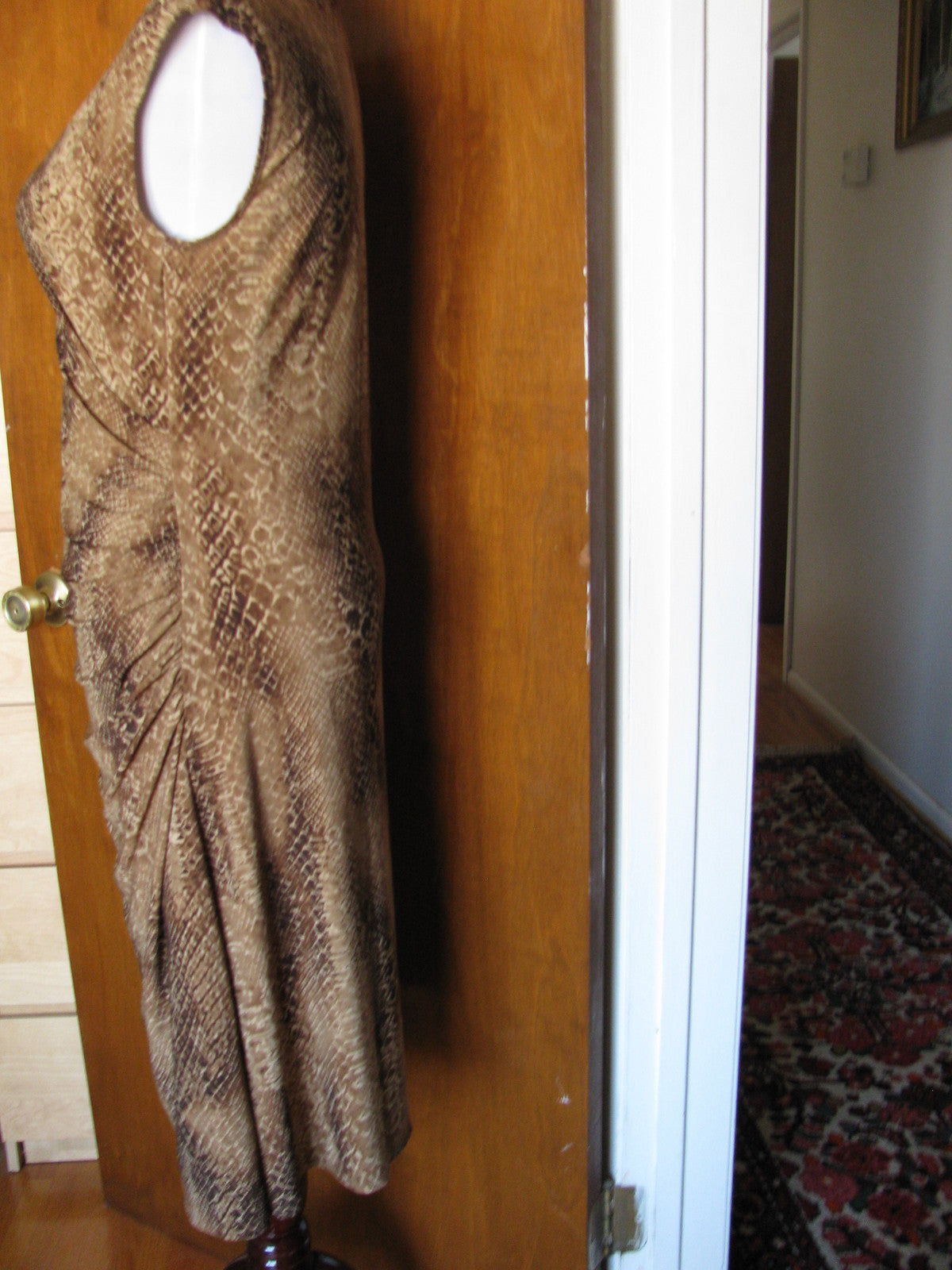 Ralph Lauren women’s brown multi faux wrap NWT dress size Medium