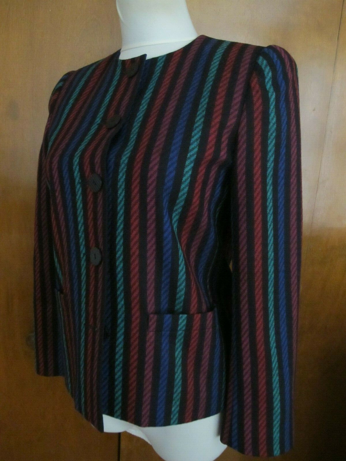 Lloyd Williams Women’s Jacket Blazer Lined Stripes Multi Color 4P pre-owned