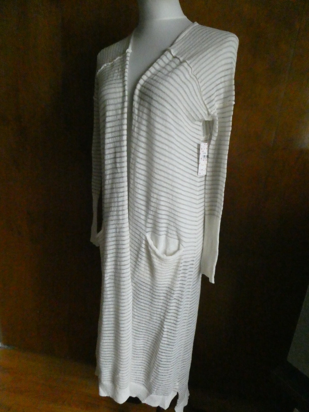 Free People Women's Ivory Comb Long Cardigan Xsmall 