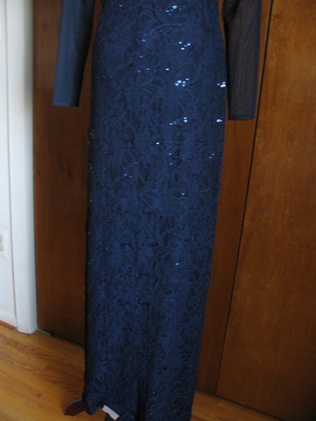 Ralph Lauren women's dark blue sequin sparked evening lined  dress 4 