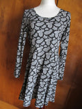 Michael Kors women’s printed multi color boat neck jersey A-line dress large 