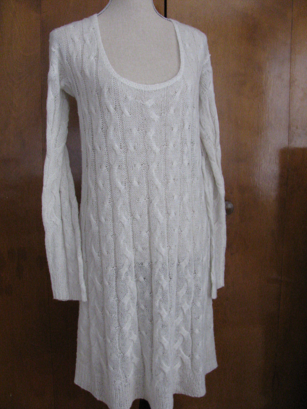 Free People natural gray cable design knit dress 