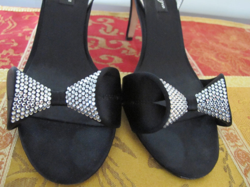Ragazza womens black satin dress shoes 8B 