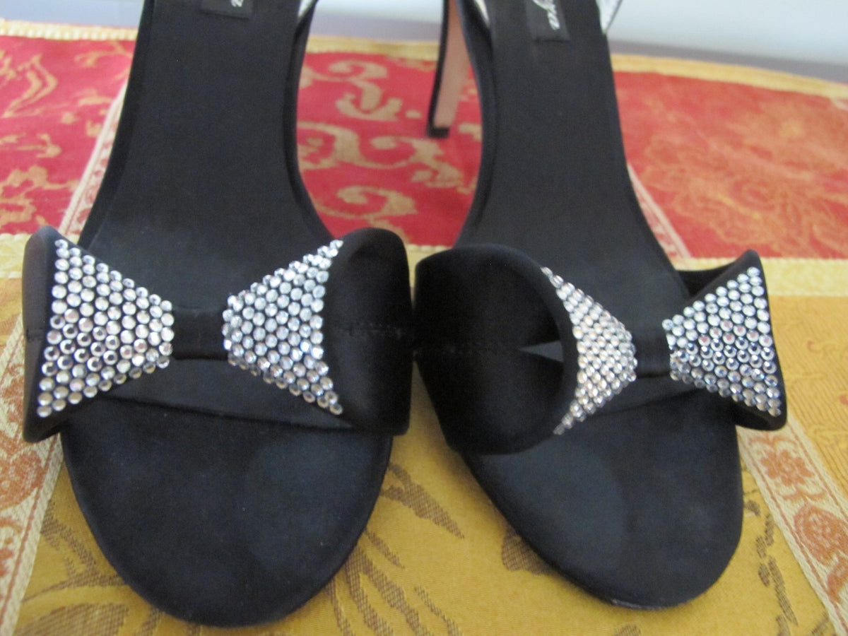 Ragazza womens black satin dress shoes 8B 