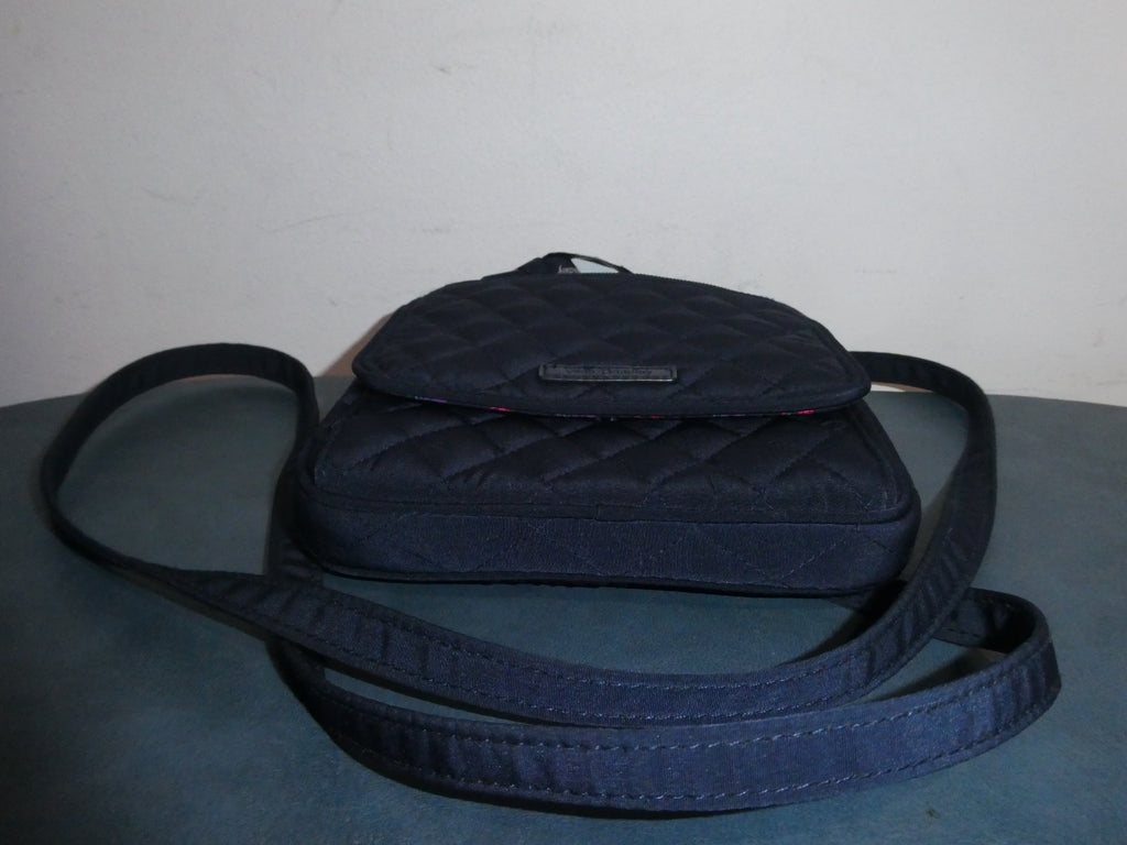 Vera Bradley Quilted Cotton Crossbody Wallet Organizer Purse – Classic Navy