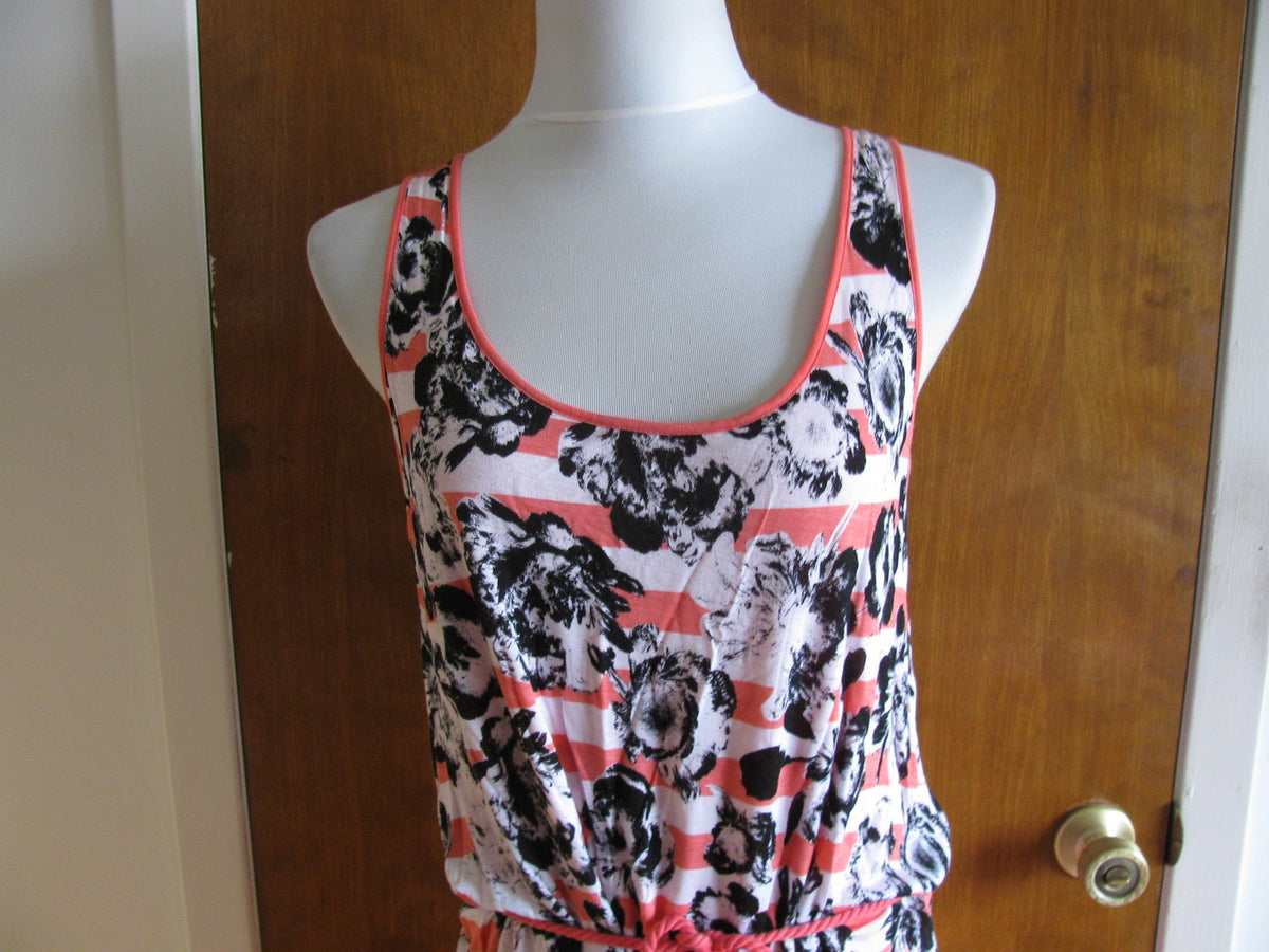 Kensie women’s coral tang white combo lined dress size Large New