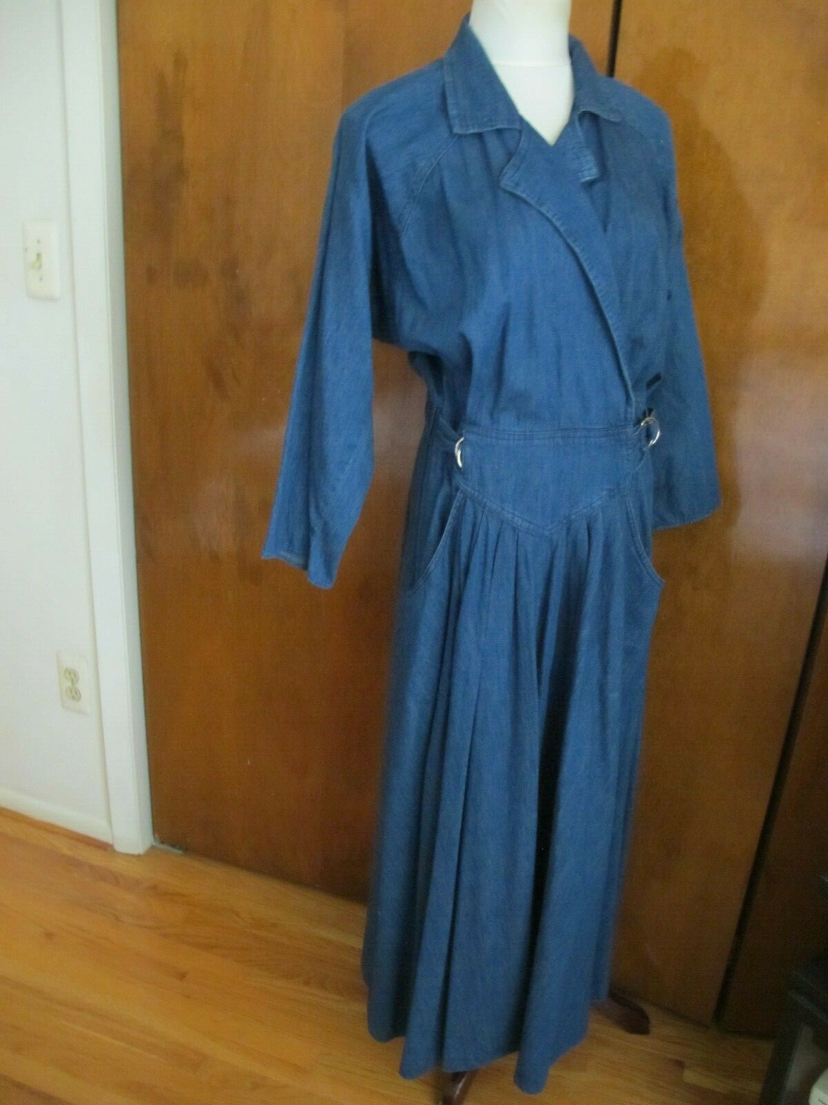 Fads Women's Blue Jean Long A-line Dress Cotton Size 7/8