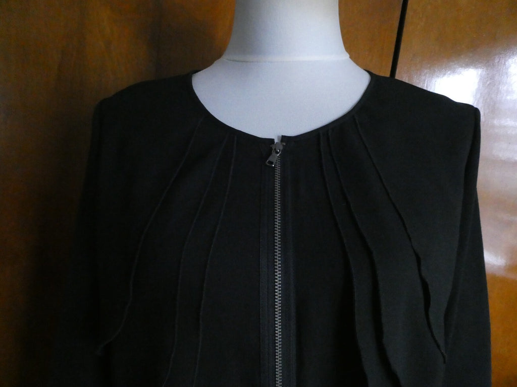 Gap Women's Black Evening Detailed Full Zipper Lined Blazer Size Large