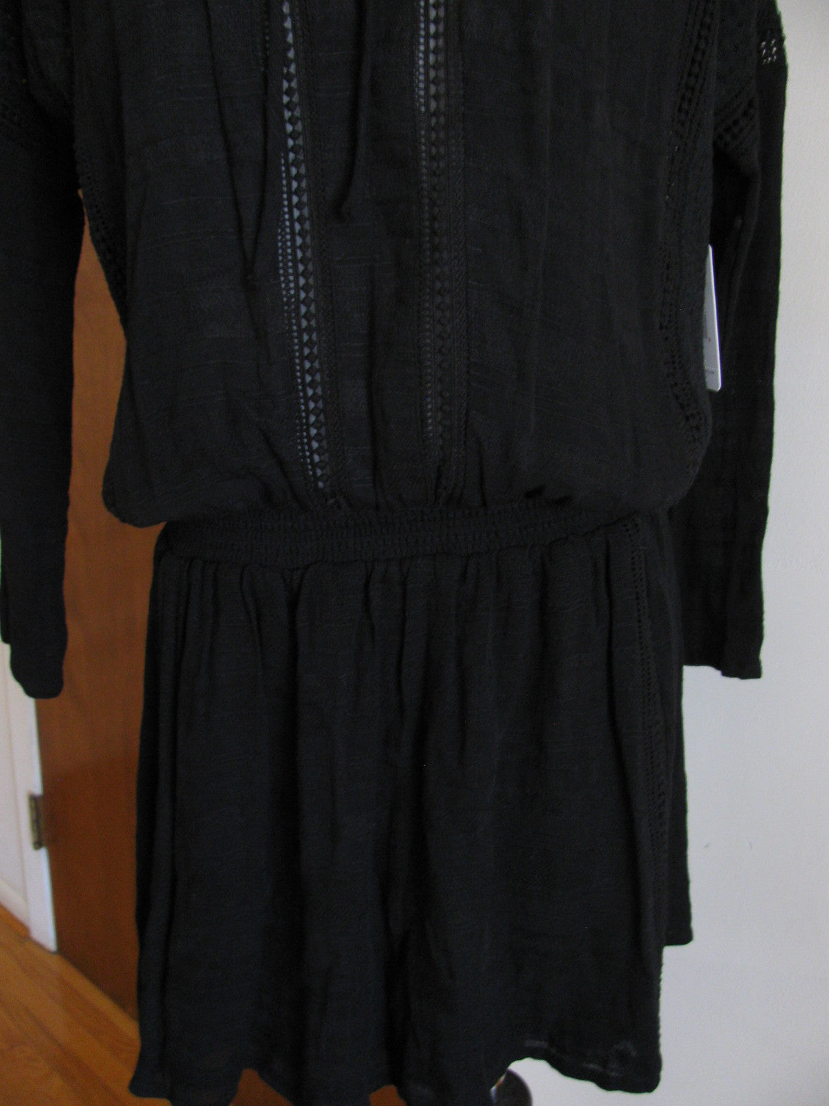 Free People women’s black 3/4 sleeves lined rayon sweater dress small