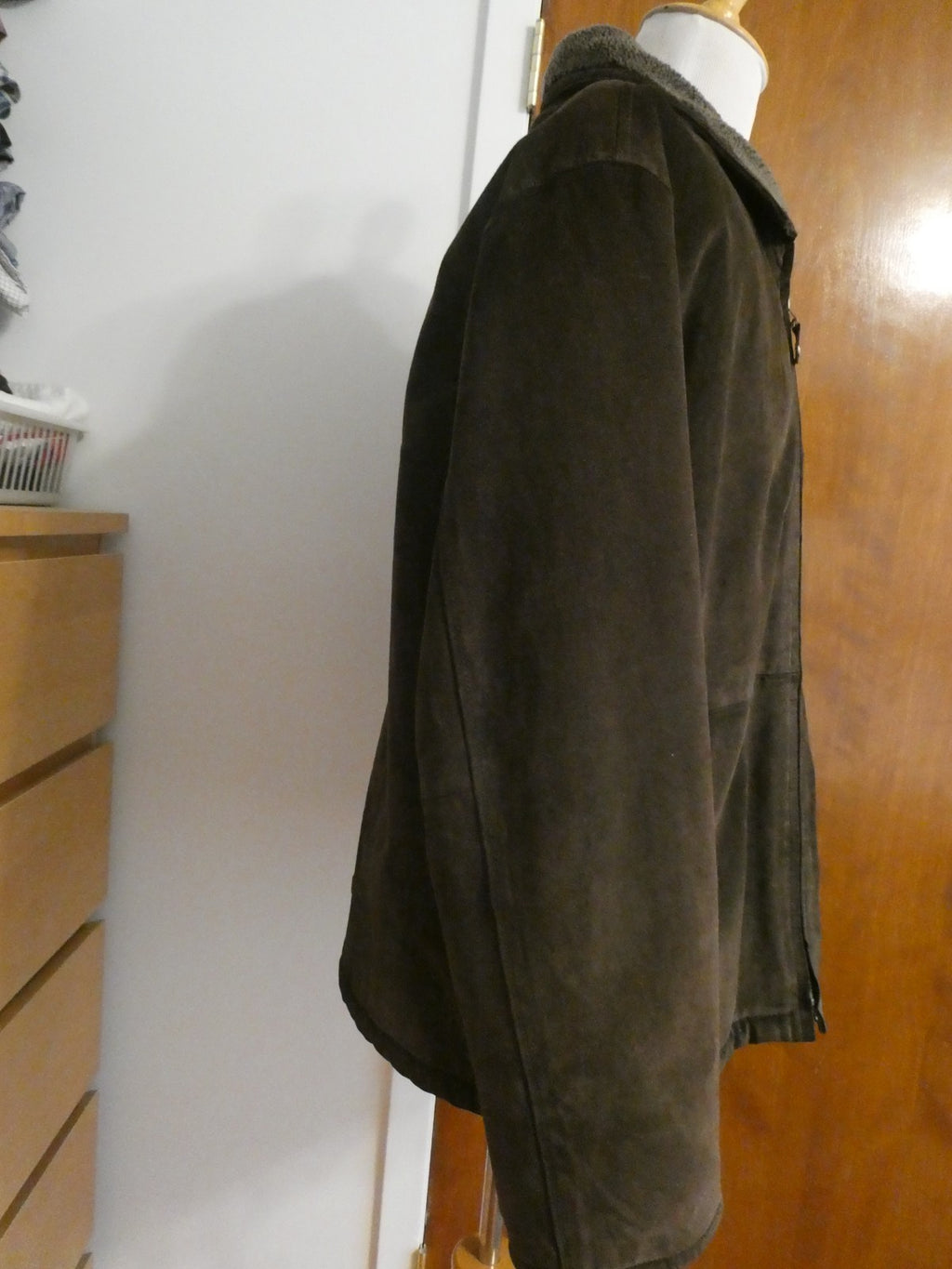 Pacific Trail Men’s Brown Suede Leather Jacket Sherpa Lined Size XL