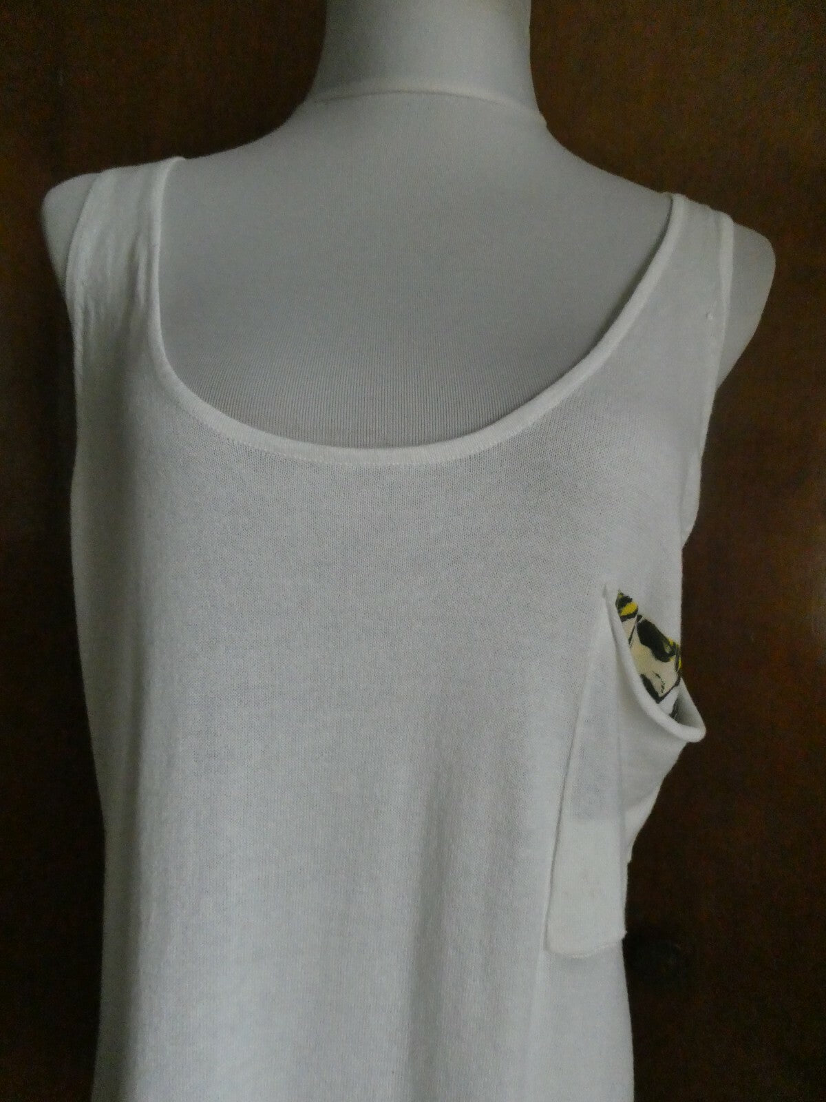 Smitten women's ivory soft cotton top size Large Style# S030236LM
